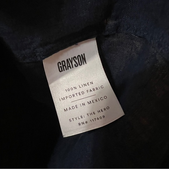 Grayson by Frank & Eileen Linen The Hero Button Down Shirt Top Navy Blue Size XS - Picture 11 of 12